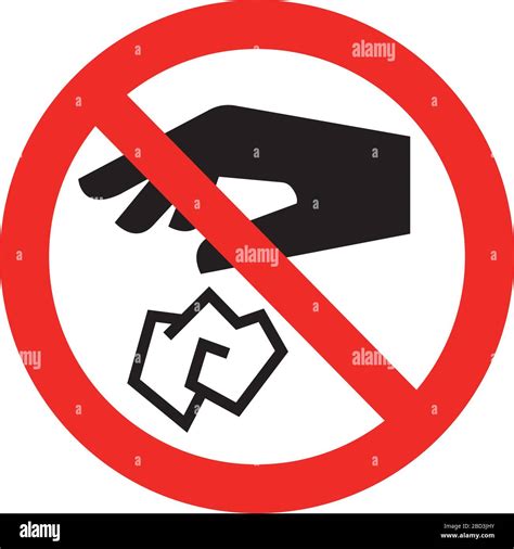 Prohibition Sign Pictogram Do Not Throw Rubbish Stock Vector Image