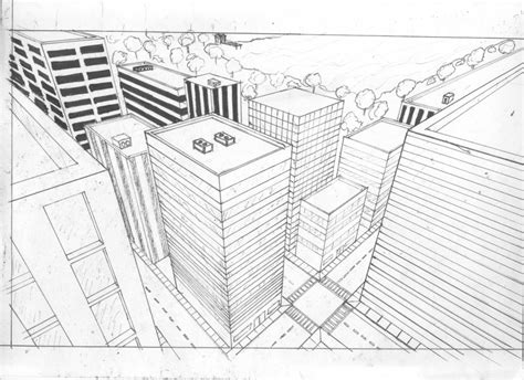 Cityscape Perspective Drawing At Free