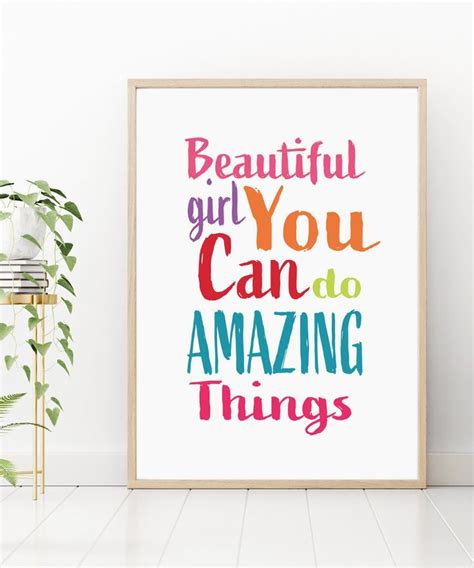 Beautiful Girl You Can Do Amazing Things Inspirational Quote Etsy