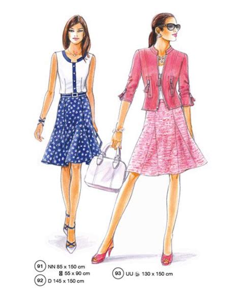 Sewing Patterns For Blouse Skirt And Jacket Model 9192 And 93