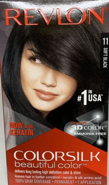 New Revlon Hair Dye Colorsilk 11 Soft Black 3d Color Gel Permanent Ebay