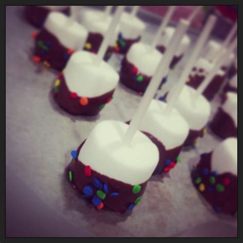 Jumbo Marshmallows Dipped In Chocolate And Sprinkles