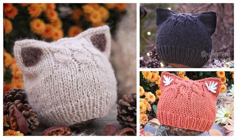 Cat Ear Hat Knitting Pattern Mikes Natura