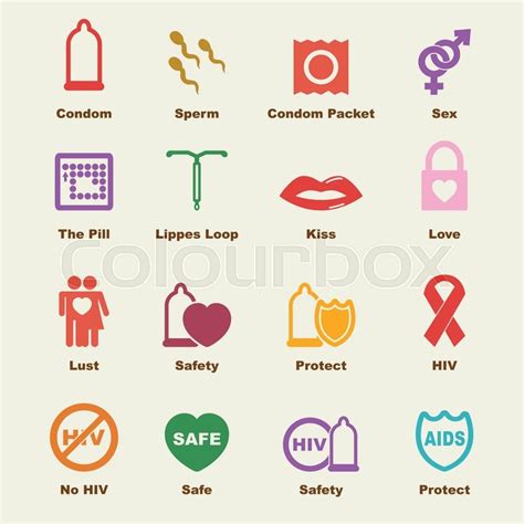 Safe Sex Elements Vector Infographic Stock Vector Colourbox