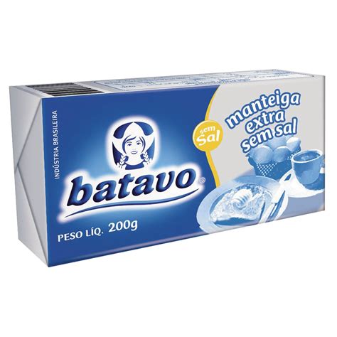 Manteiga Extra Sem Sal Batavo Tablete 200g Clube Extra