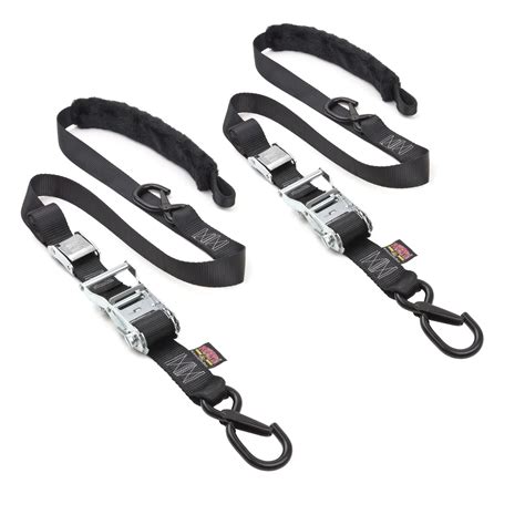 Pair Of Powertye Cam And Ratchet Tie Downs With Plush Soft Loop