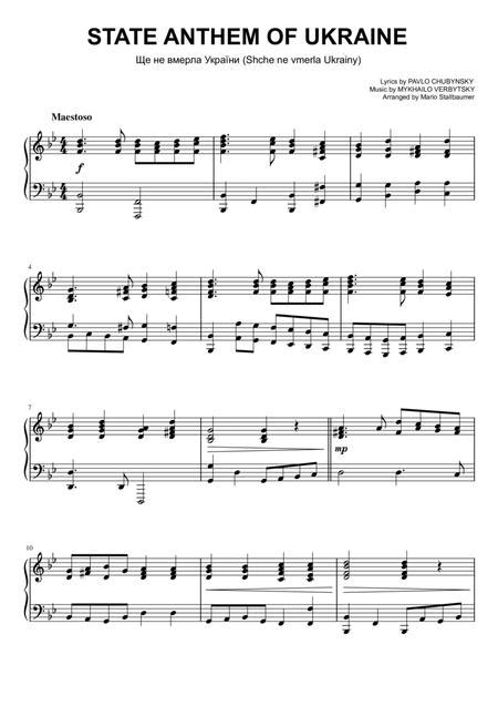 National Anthem Of Ukraine PDF Free Sheet Music