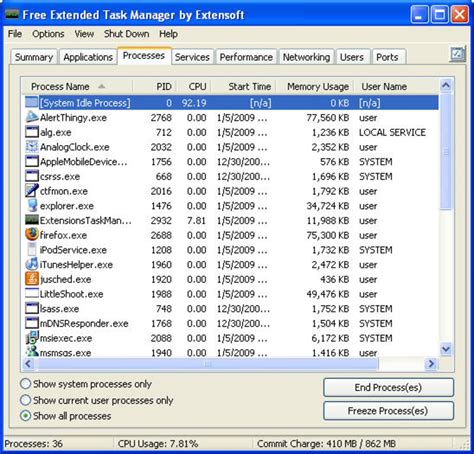 Free Extended Task Manager Untuk Windows Unduh