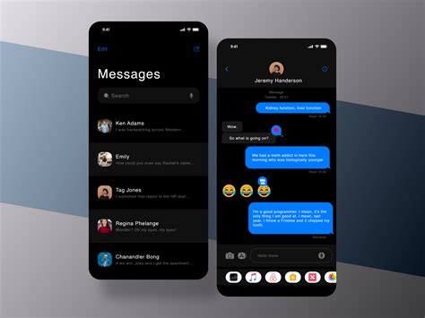 Ios Messages Redesign Dark Mode By Abraham On Dribbble