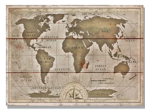 Daydream Hq Old World Map Graphic Art On Wood Wayfair