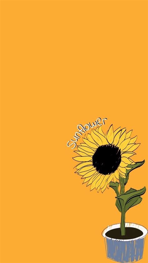 Yellow Sunflower Phone Wallpaper Art And Collectibles Drawing