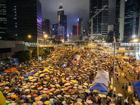 Protest In Hong Kong During The Umbrella Revolution October 2014