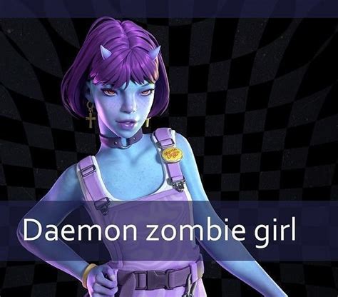 3d model daemon zombie girl vr ar low poly cgtrader