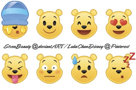 Winnie The Pooh As An Emoji X8 Drawing By Disney Winniethepooh