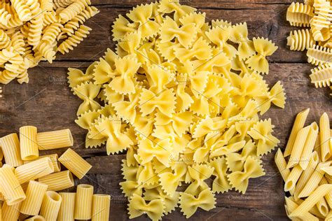 Different Types Of Raw Pastas Stock Photo Containing Pasta And Raw