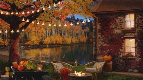 Fall Ambience Cozy Autumn Ambience Cracking Campfire Falling