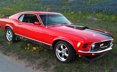 Red 1970 Mach 1 Ford Mustang Fastback Photo Detail