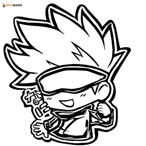 Chibi Gojo Satoru Coloring Page Free Printable Coloring Pages