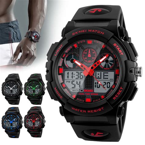 Mens Digital Sports Watch Large Face Waterproof Wrist Watches For Men