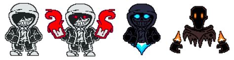 Dusttale Sans And Phantom Papyrus Battle Sprites By Guardianofskeleto