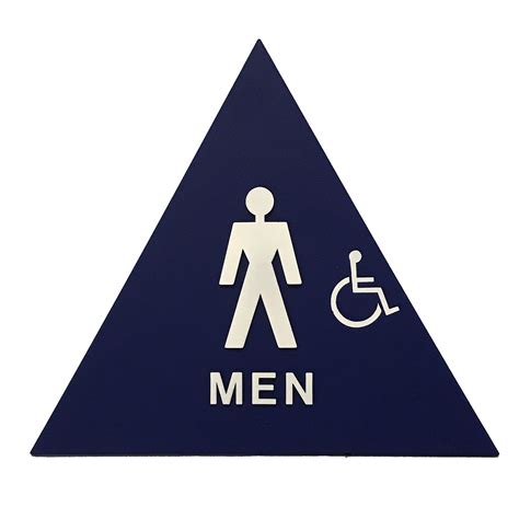 Men S Restroom Sign Triangular W Handicap And Brail Keep Clean Products