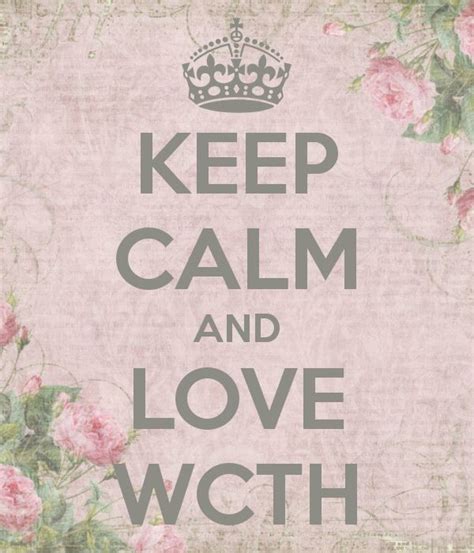 The Words Keep Calm And Love Witch Written In Grey On A Pink Background