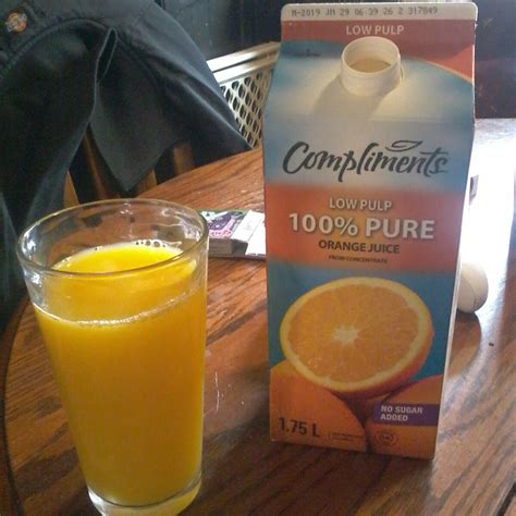 Compliments Low Pulp 100 Pure Orange Juice Reviews In Juice Chickadvisor