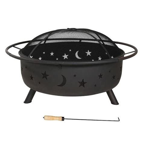 Big Horn 4724 In W Black Steel Wood Burning Fire Pit In The Wood