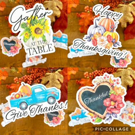 Thanksgiving Stickers Thanksgiving Scrapbook Stickers Fall Etsy Uk