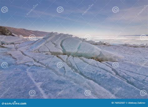 Blue Ice Of Lake Baikal Hummocks Stock Image Image Of Snow Baical