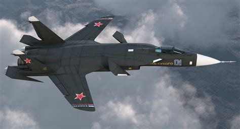 D Sukhoi Su Berkut Russin Jet Fighter Rigged Model By D Molier