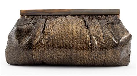 Giorgio Armani Black And Gold Tone Snakeskin Clutch For Sale At Auction