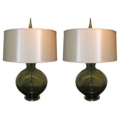 Pair Of Modernist Art Glass Table Lamps By Blenko At 1stdibs