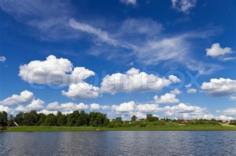 Summer Landscape With Lake And Stock Image Colourbox