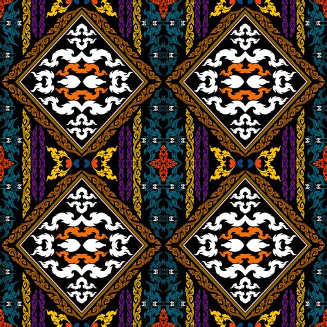 Vibrant Ethnic Boho Pattern Thai Pattern Design For Carpet Wallpaper