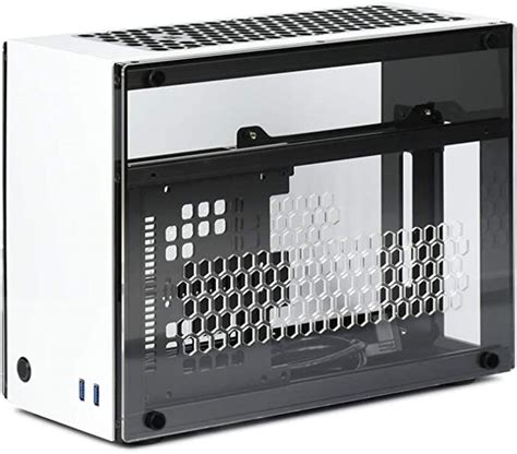 Geeek A60 Plus V20 Mini Itx Case White Chassis Clear Windows Amazon