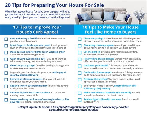 20 Tips For Preparing Your House For Sale Infographic Denver Realtor