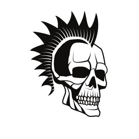 Skull With Mohawk Hairstyle Free Svg