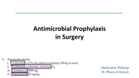 Antimicrobial Prophylaxis In Surgery Ppt