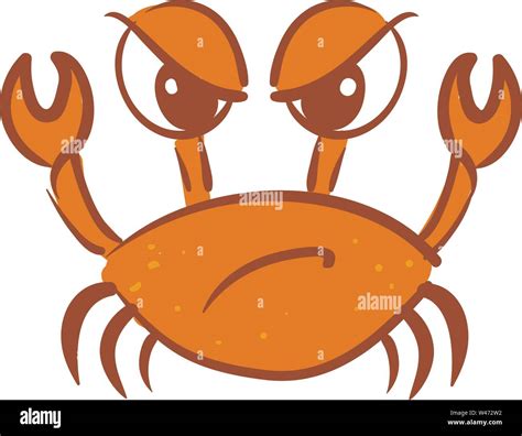 Angry Crab Illustration Vector On White Background Stock Vector Image