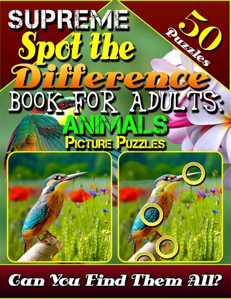 Supreme Spot The Difference Book For Adults Animal