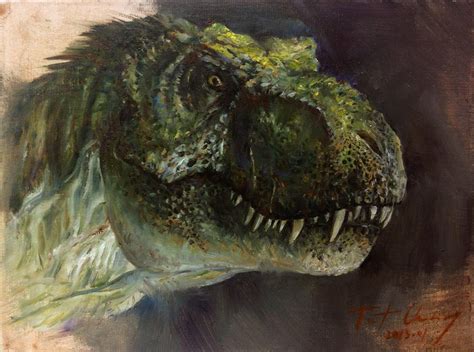 Jurassiraptor Jurassic Park Dinosaur Head Studies Oil Paintings