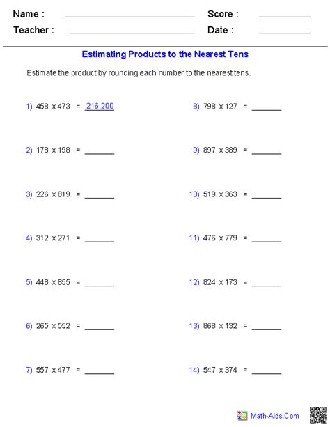 Subtracting fractions using number lines. Estimation Worksheets | Dynamically Created Estimation Worksheets for Teachers