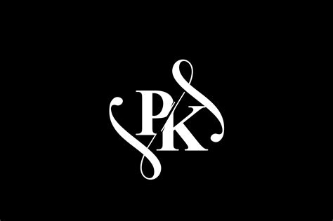 Pk Monogram Logo Design V6 By Vectorseller Thehungryjpeg