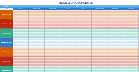 Weekly Schedule Template Excel - task list templates