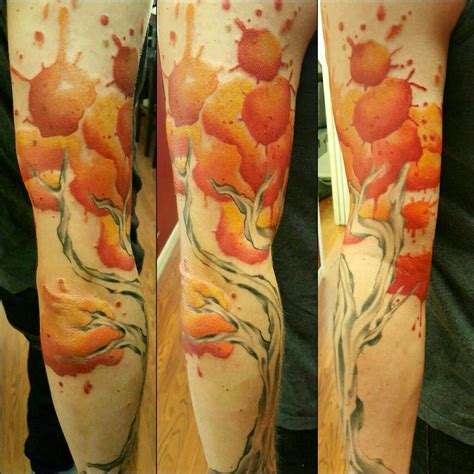 Watercolor Splash Style Tree Ink Tattoo Tattoos Watercolor Splash