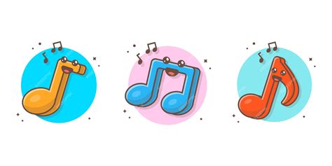 Premium Vector Cute Kawaii Music Note Icon Icon Musical Music Notes Song Melody And Tune