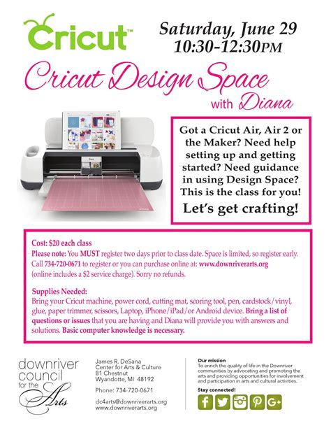 Cricut Classes With Cricut Design Space 062919 — Downriver Council
