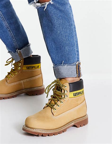 cat footwear leather colorado boots in honey asos