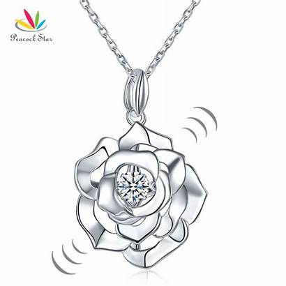 Necklace Stone Dancing Pendant Sterling Rose Jewelry